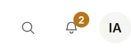 The bell beside the avatar, with its unread count
