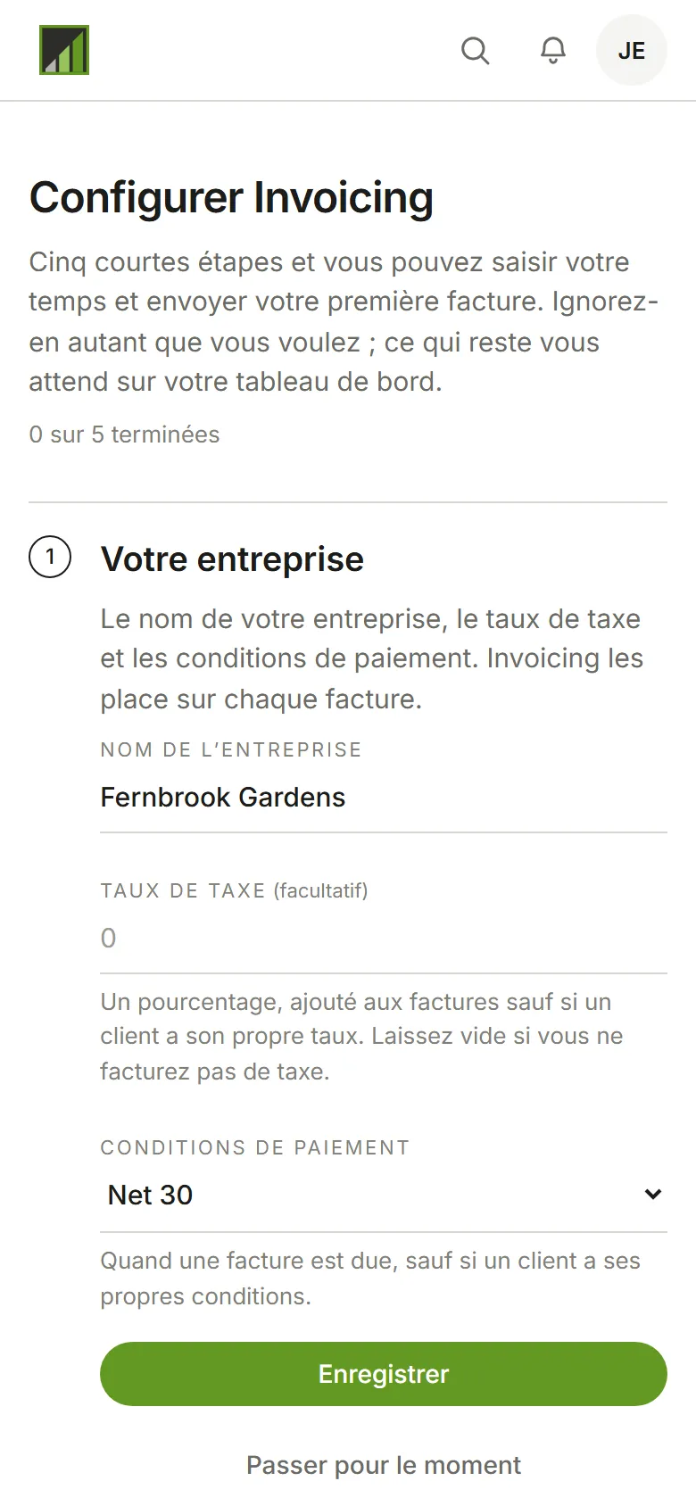 Le tableau de bord d'un tout nouveau compte, sans rien de suivi pour l'instant